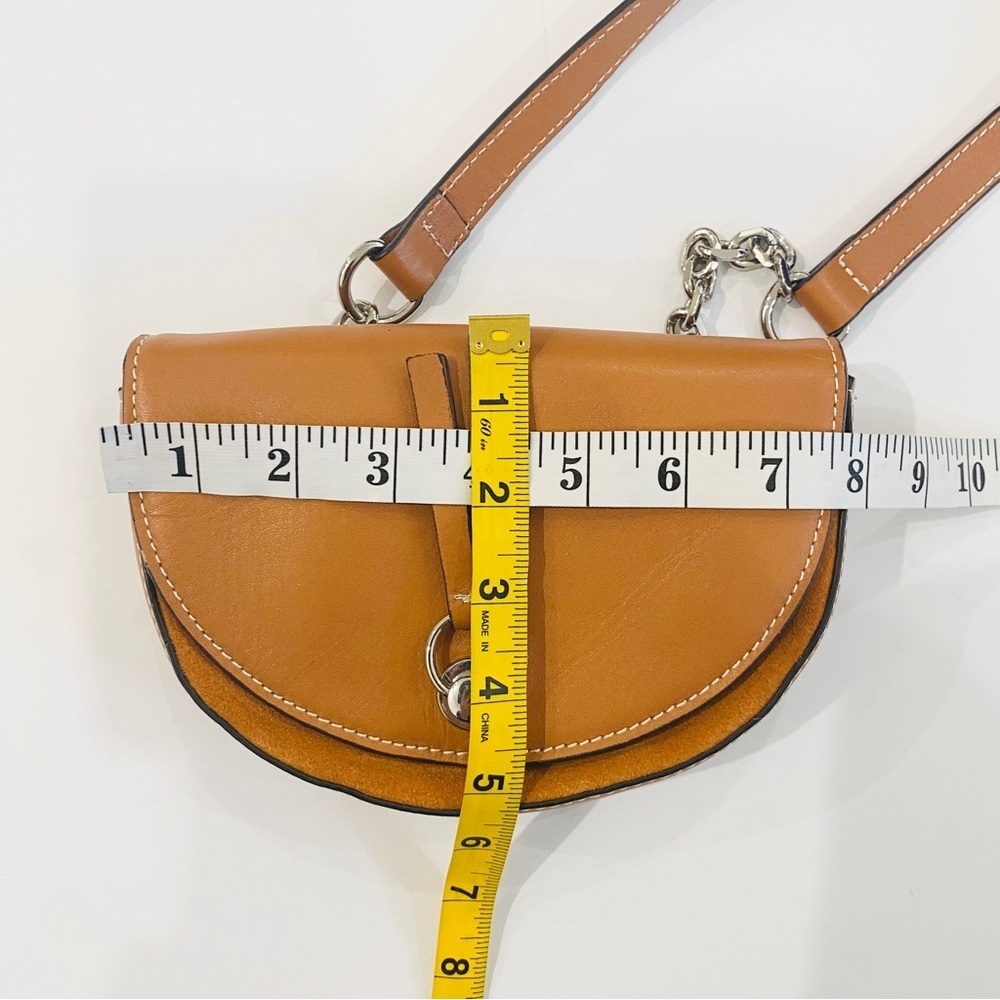 Zara 100% leather and chain waist belt bag with silver hardware - Picture 9 of 11